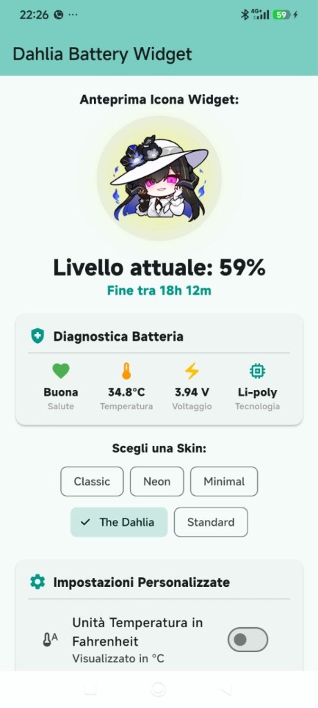 Dahlia Battery Widget